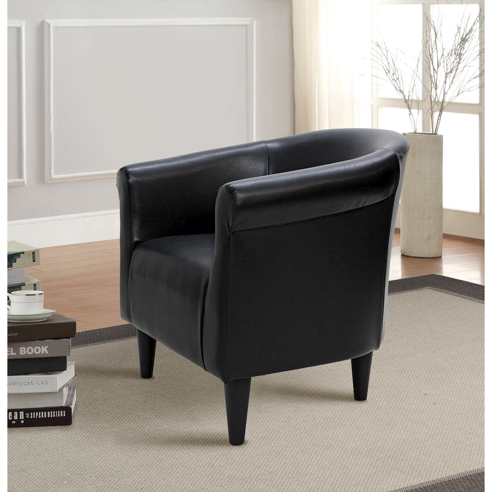 Savannah Club Chair - Leatherette Black. Picture 6