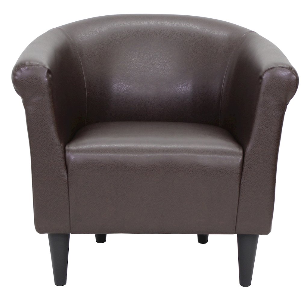 Savannah Club Chair - Leatherette Brown. Picture 6