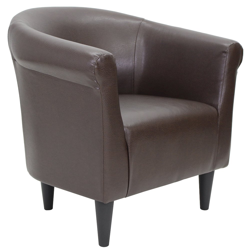 Savannah Club Chair - Leatherette Brown. Picture 1