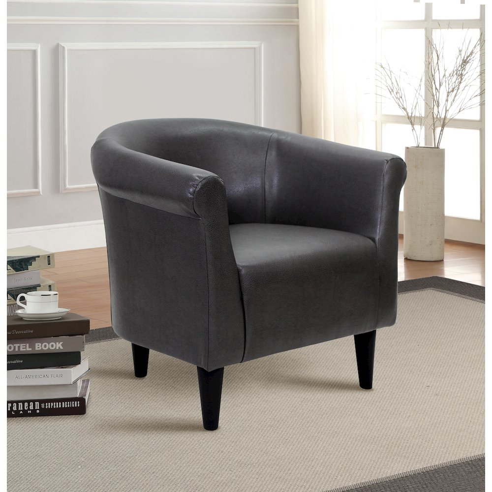 Savannah Club Chair - Leatherette Carbon. Picture 5