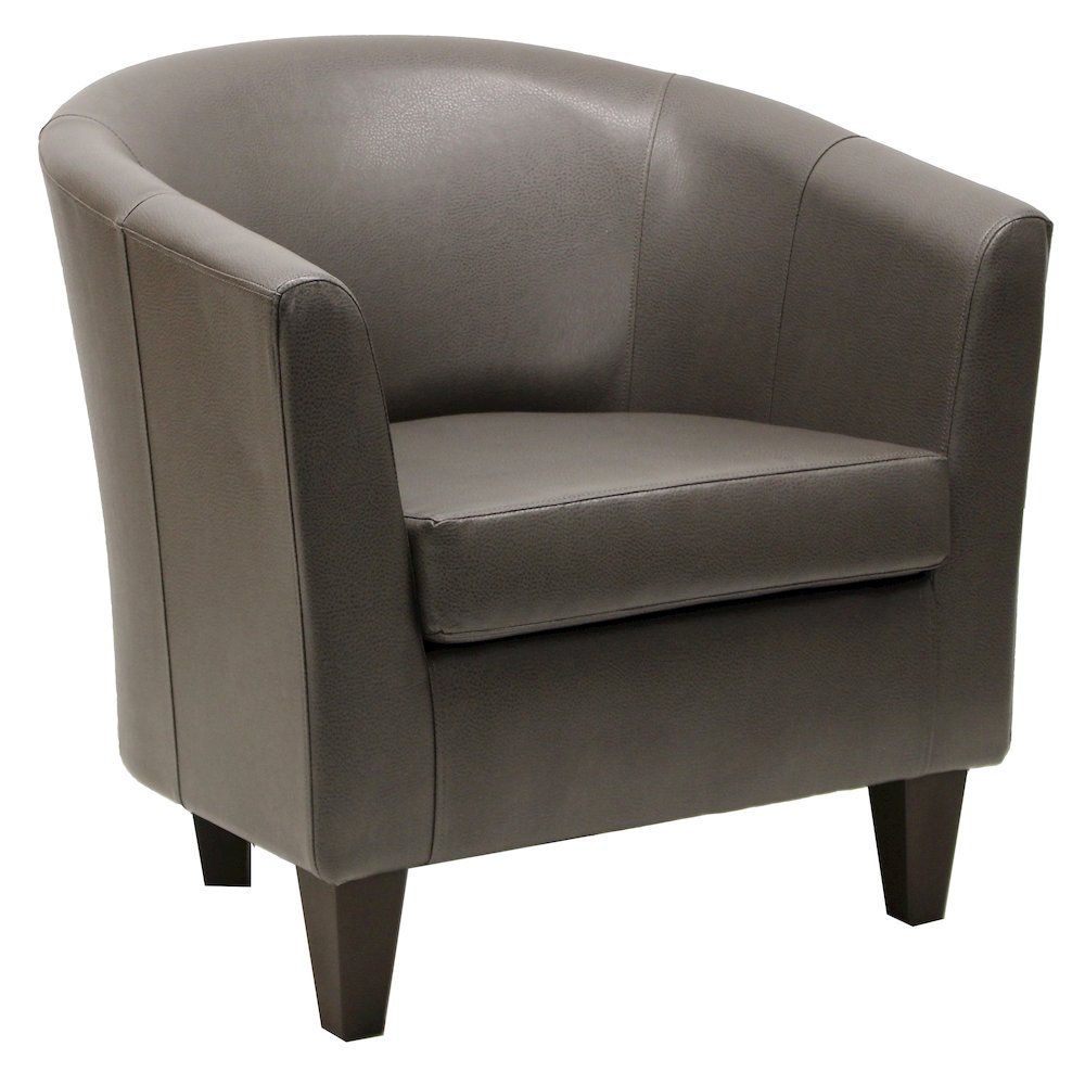 Winko Barrell Chair - Leatherette Brown. Picture 1