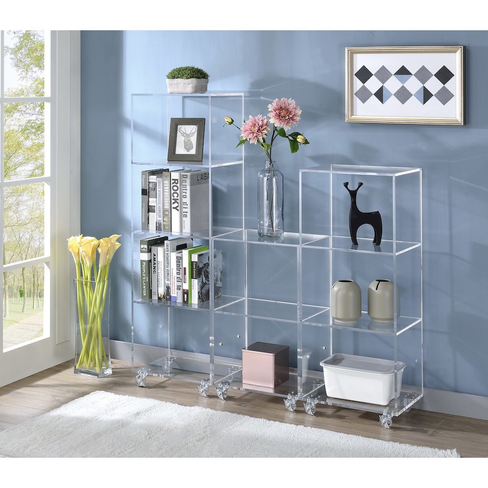 Clear Acrylic 3-Tier Open Display Bookshelf Lucite. Picture 2