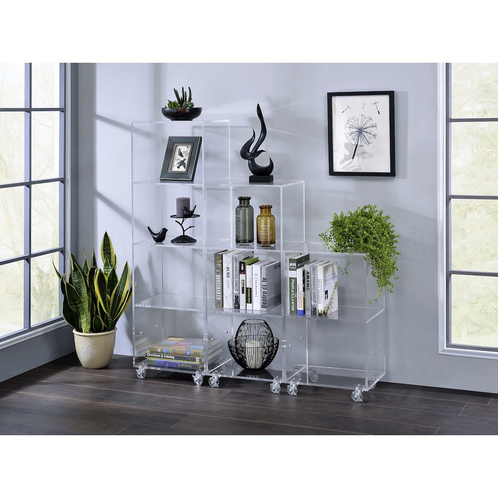 Clear Acrylic 3-Tier Open Display Bookshelf Lucite. Picture 3