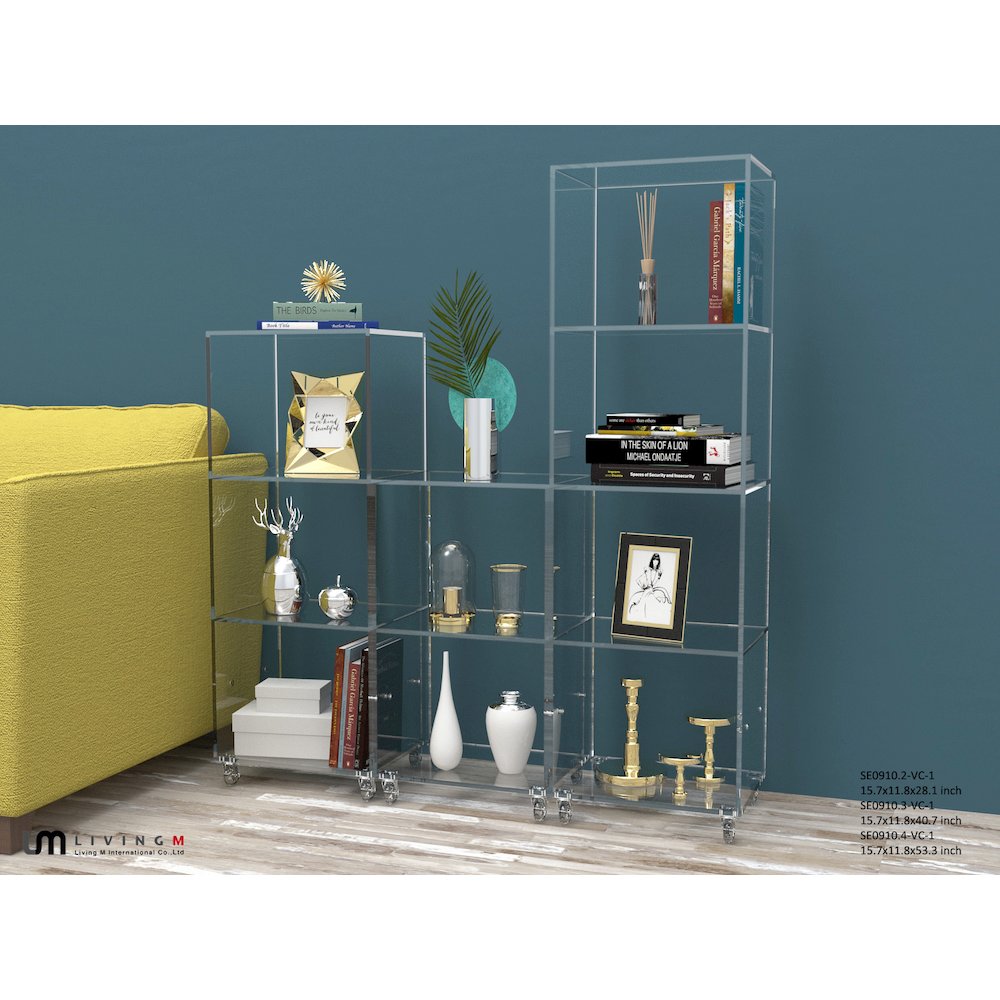 Clear Acrylic 3-Tier Open Display Bookshelf Lucite. Picture 4