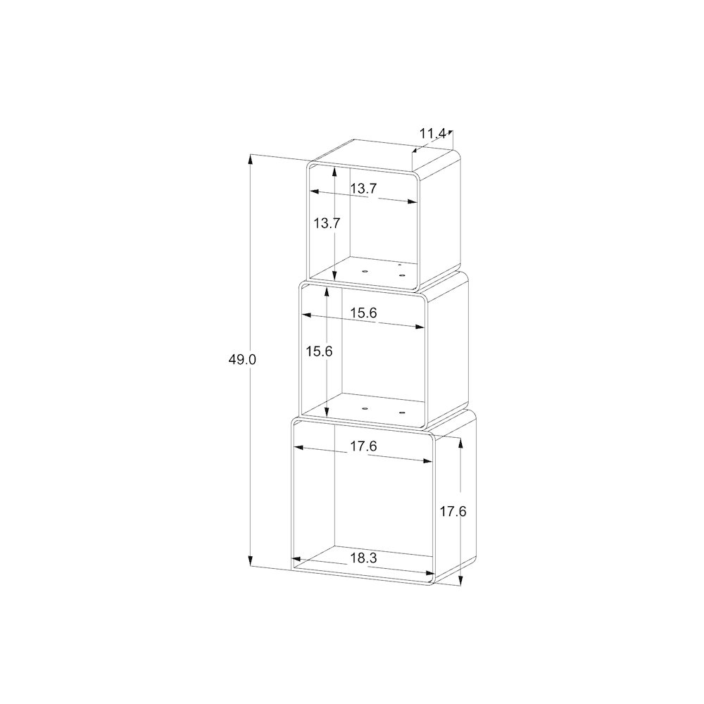 Clear Lucite Acrylic Tall 3-Tier Open Tower Bookshelf. Picture 5
