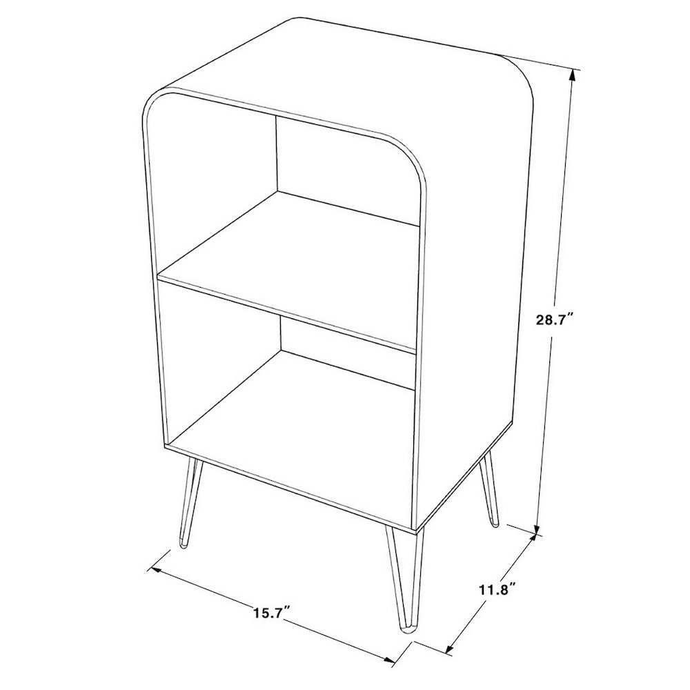 Gold Lucite Acrylic 2-Tier Open Bookshelf Hairpin Legs. Picture 5