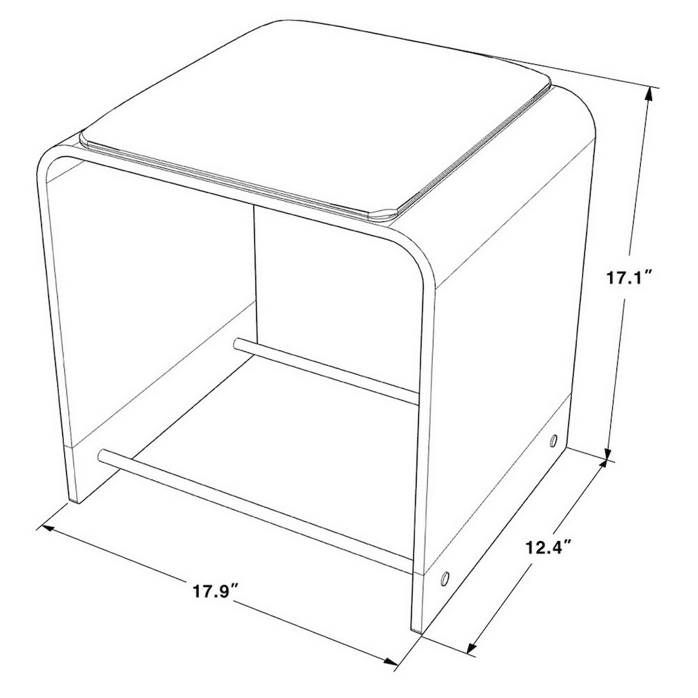 Gold Lucite Acrylic Vanity Stool Compact Glam Seat. Picture 5