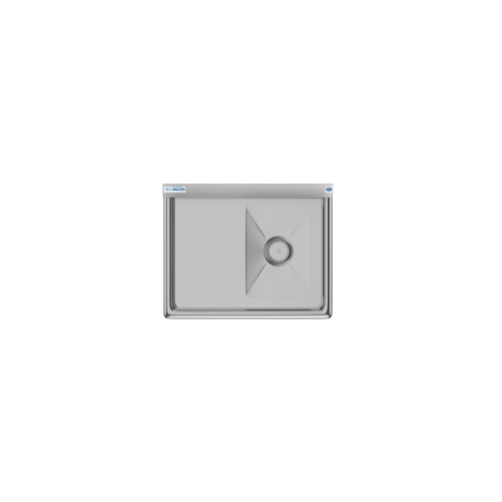25 in. One Compartment Sink with Drainboard, Bowl Size 10" x 14" x 10". Picture 9