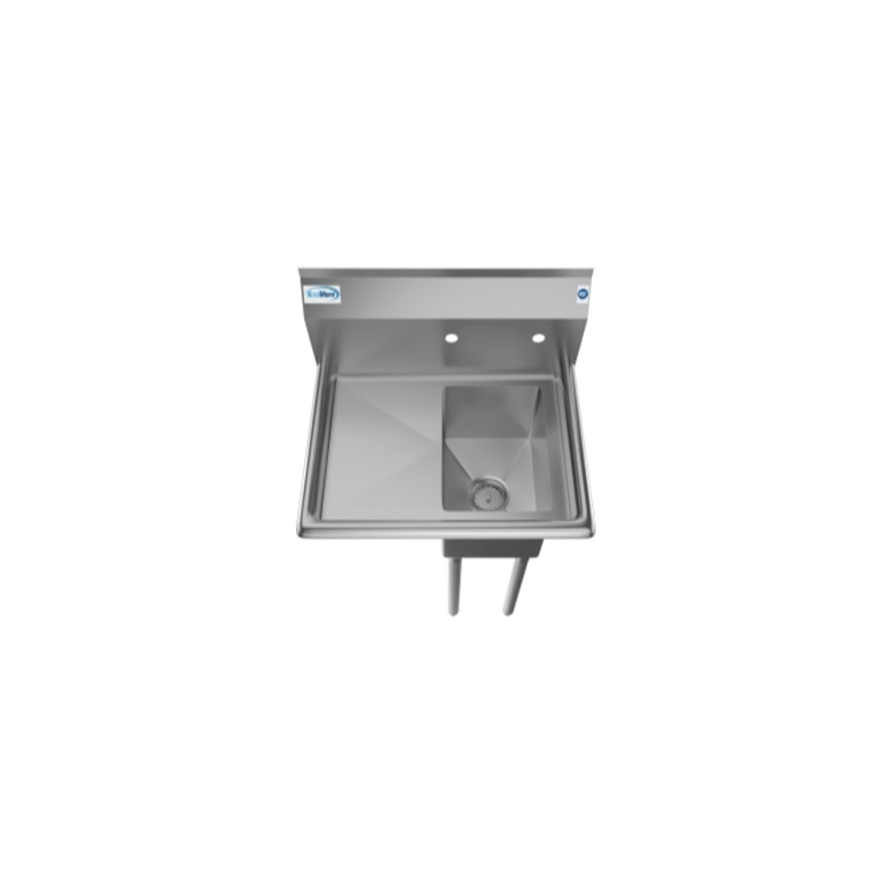 25 in. One Compartment Sink with Drainboard, Bowl Size 10" x 14" x 10". Picture 10