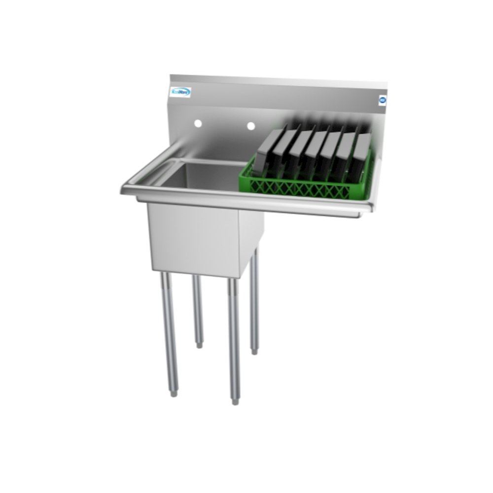 31 in. One Compartment Sink with Drainboard, Bowl Size 12" x 16" x 10". Picture 8