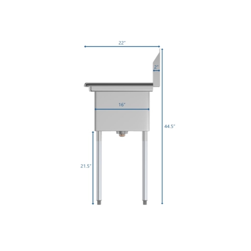 29 in. One compartment Restaurant Sink. Picture 4