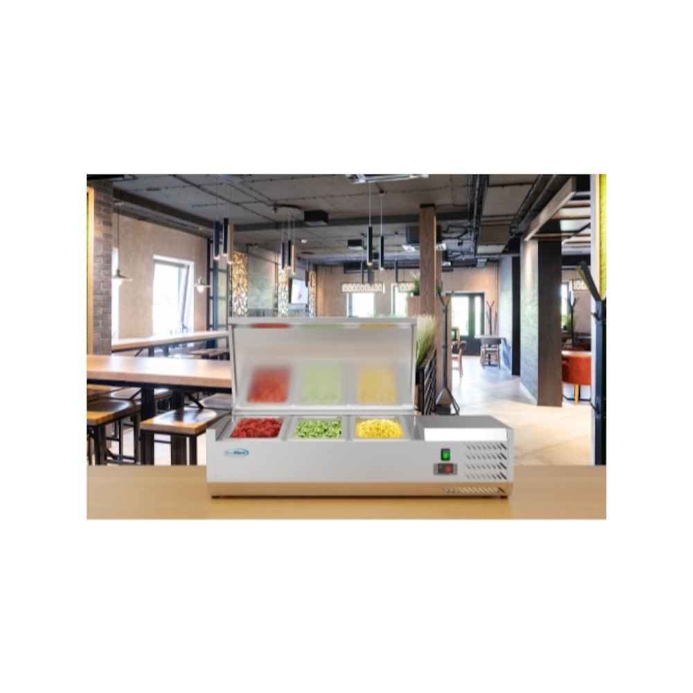 40 in. Three Pan Refrigerated Countertop Condiment Prep Station -. Picture 8