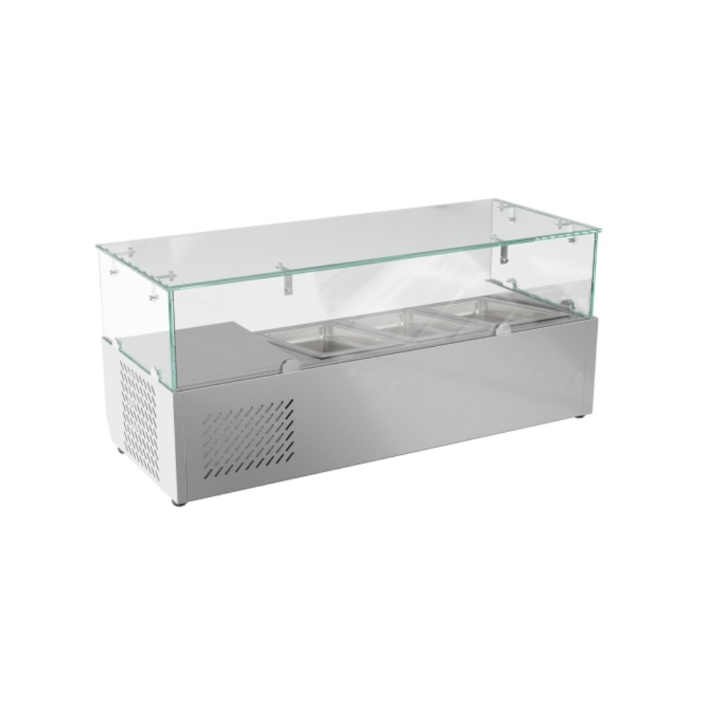 40 in. Three Pan Refrigerated Countertop Condiment Prep Station -. Picture 3