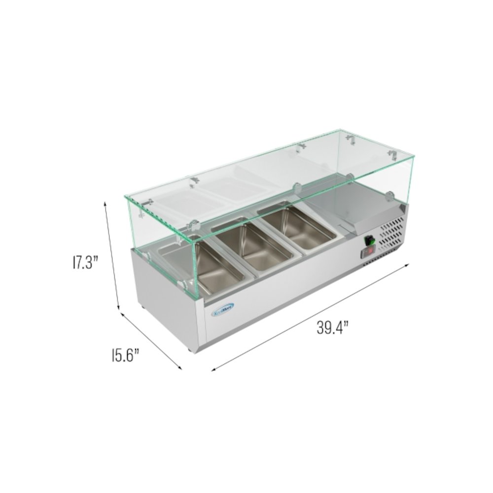 40 in. Three Pan Refrigerated Countertop Condiment Prep Station -. Picture 5