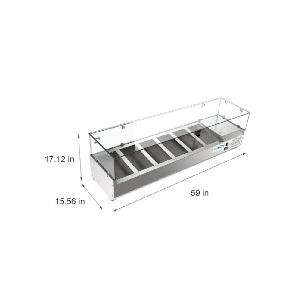 59 in. Six Pan Refrigerated Countertop Condiment Prep Station -. Picture 4