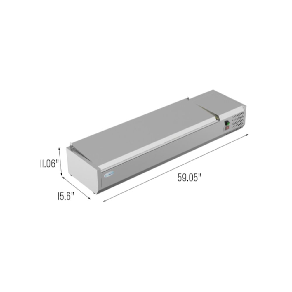 59 in. Six Pan Refrigerated Countertop Condiment Prep Station -. Picture 4