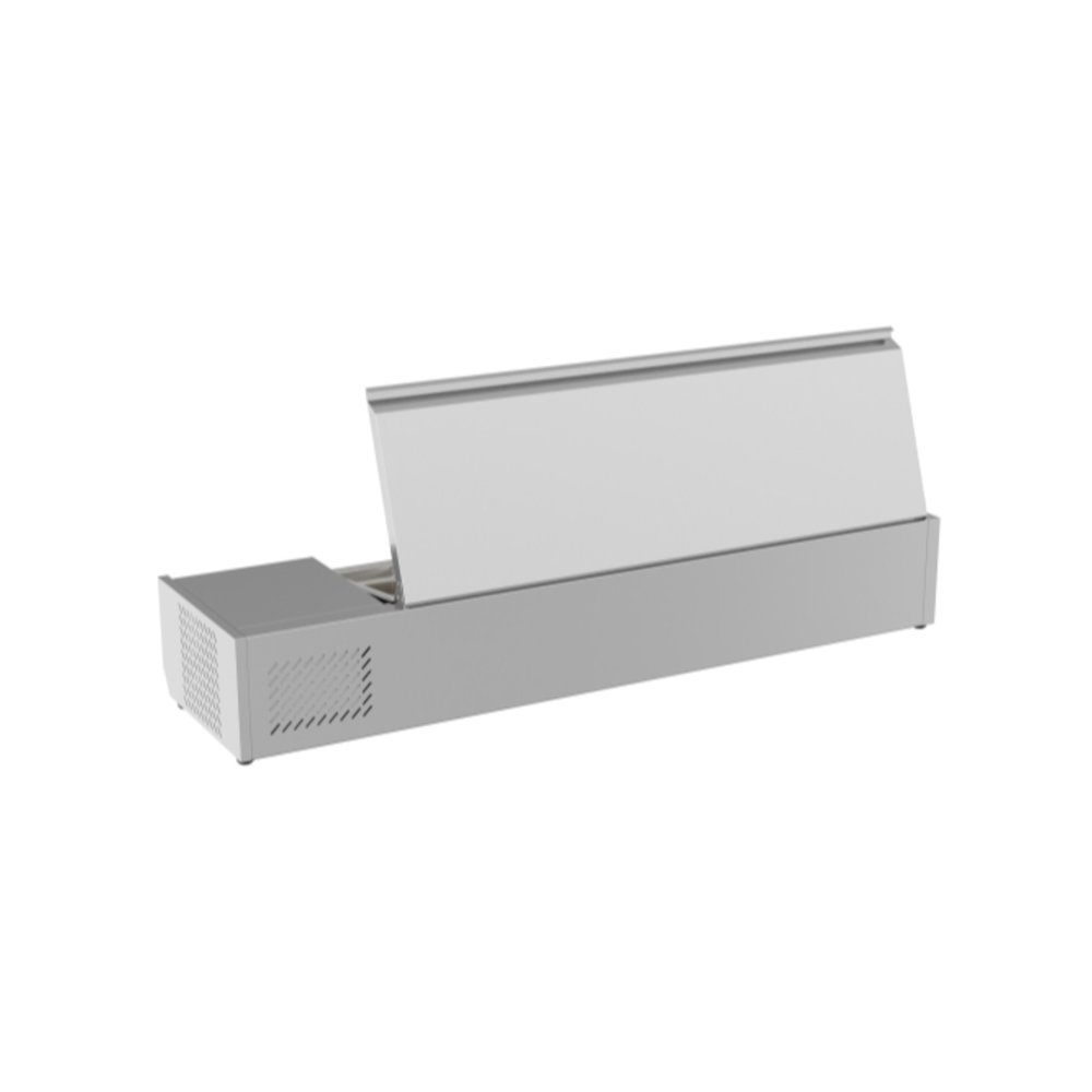 59 in. Six Pan Refrigerated Countertop Condiment Prep Station -. Picture 7