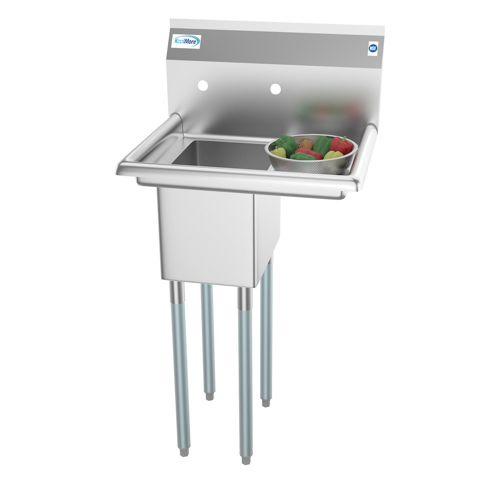 23 in. One Compartment Sink with Drainboard, Bowl Size 10"x 14"x 10". Picture 2