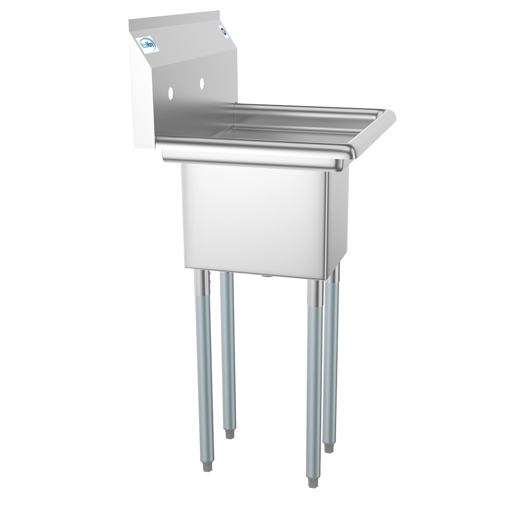 23 in. One Compartment Sink with Drainboard, Bowl Size 10"x 14"x 10". Picture 4