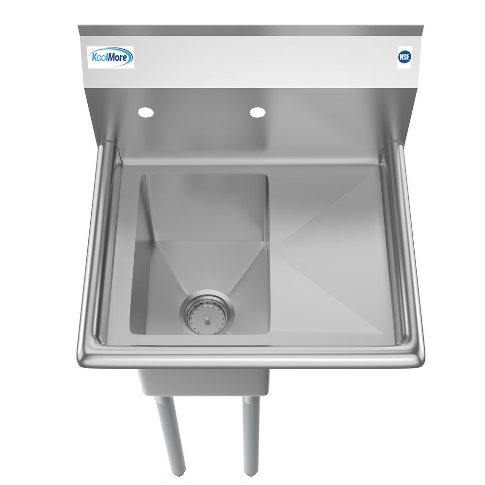 23 in. One Compartment Sink with Drainboard, Bowl Size 10"x 14"x 10". Picture 6