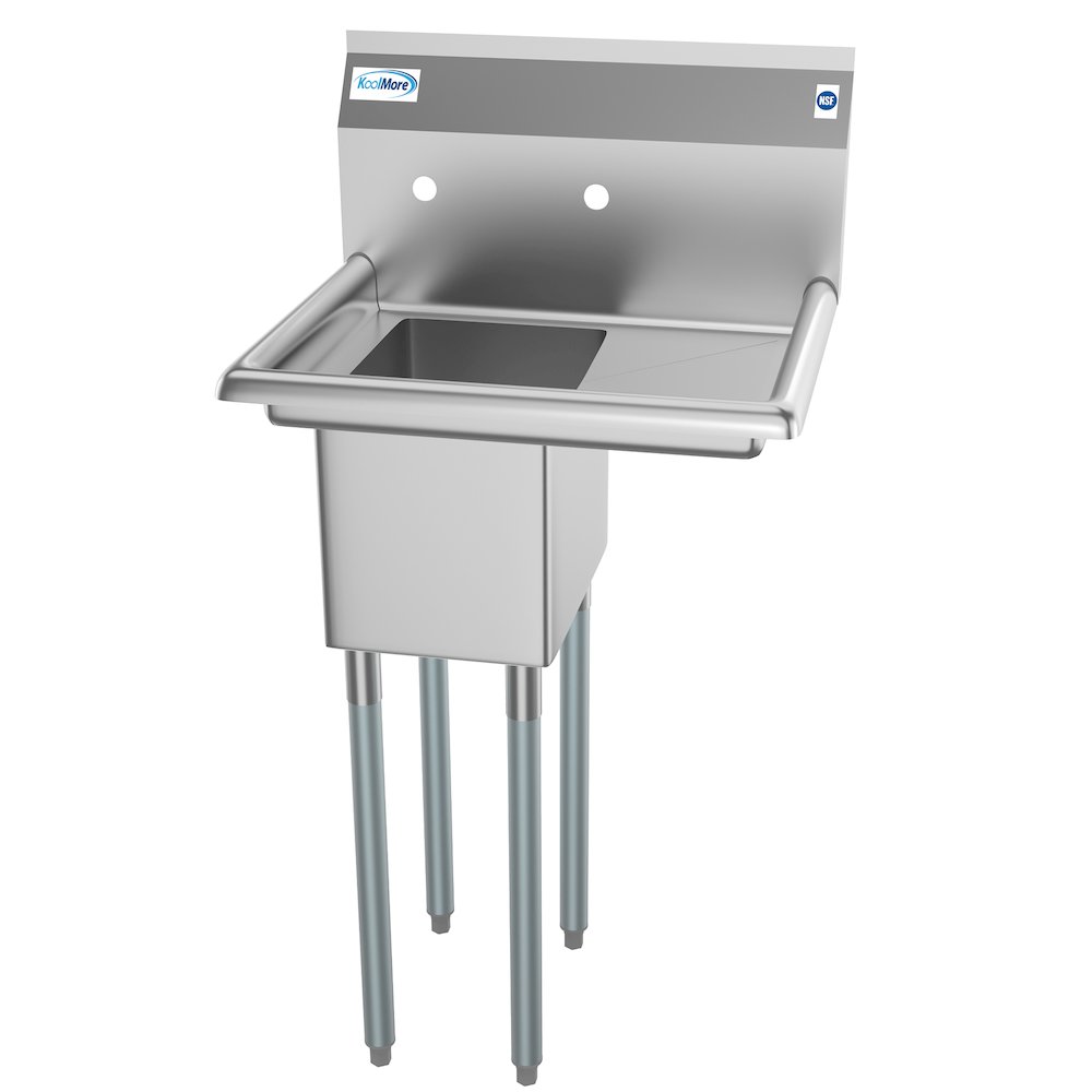 23 in. One Compartment Sink with Drainboard, Bowl Size 10"x 14"x 10". Picture 3