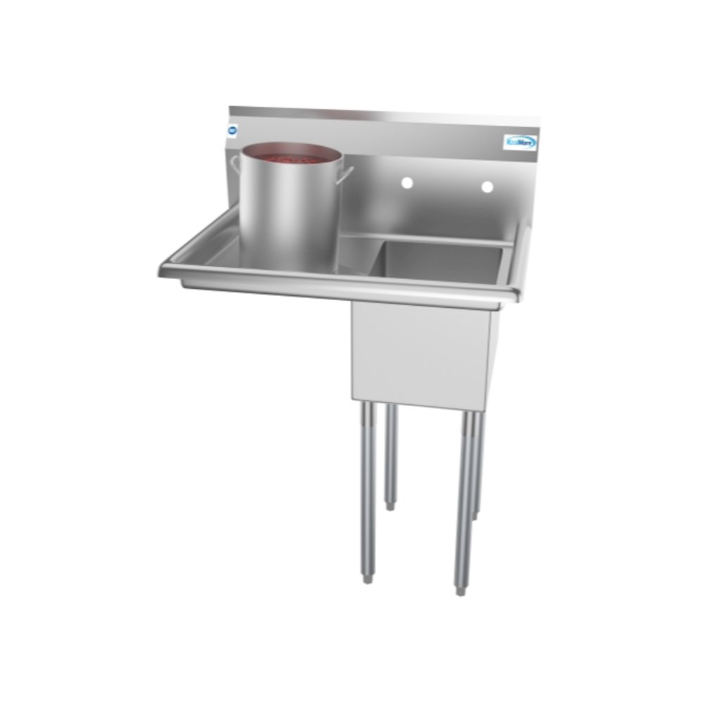 31 in. One Compartment Sink with Drainboard, Bowl Size 12"x 16"x 10". Picture 3