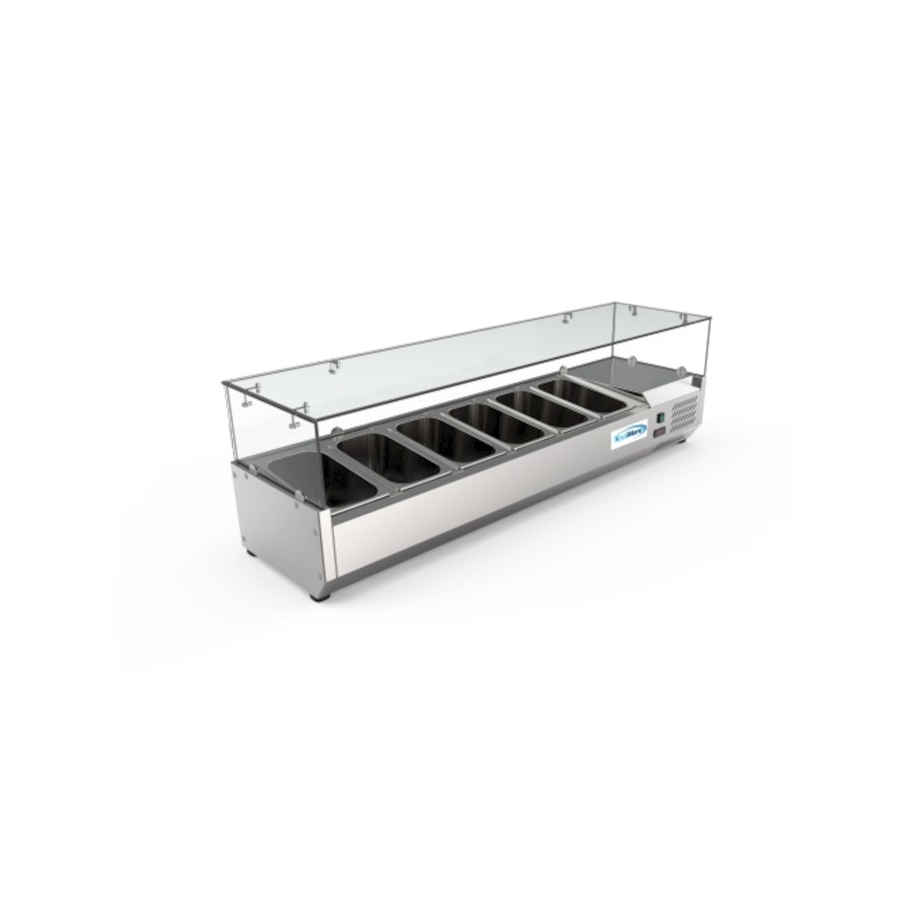 59 in. Six Pan Refrigerated Countertop Condiment Prep Station -. Picture 3