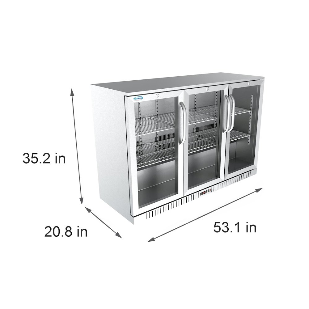 53 in. Three-Door Back Bar Refrigerator - 11 Cu Ft.. Picture 9