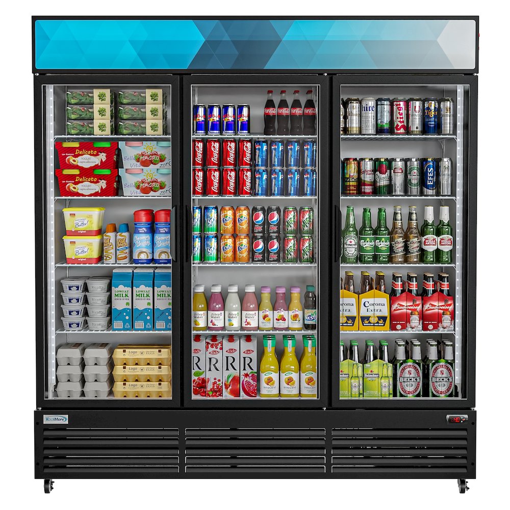 71 in. Three-Door Merchandiser Refrigerator - 56 Cu Ft.. Picture 3