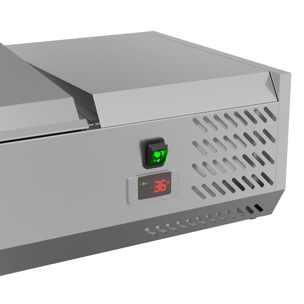 71 in. Eight Pan Refrigerated Countertop Condiment Prep Station -. Picture 5