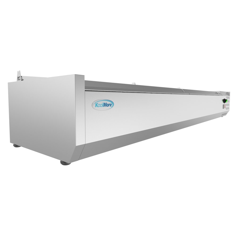 71 in. Eight Pan Refrigerated Countertop Condiment Prep Station -. Picture 6