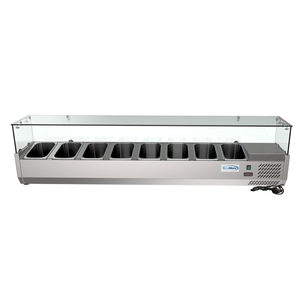 71 in. Eight Pan Refrigerated Countertop Condiment Prep Station -. Picture 6