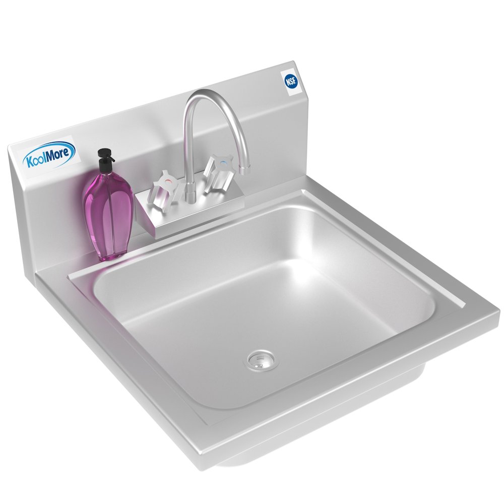 17 in. Hand Sink with Gooseneck Faucet, Bowl Size 14" x 10" x 5" -. Picture 3