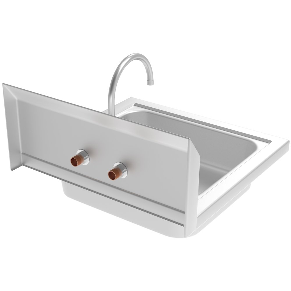 17 in. Hand Sink with Gooseneck Faucet, Bowl Size 14" x 10" x 5" -. Picture 2