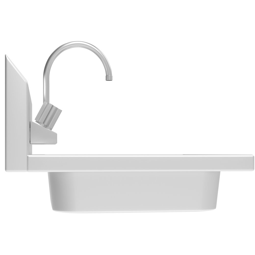 17 in. Hand Sink with Gooseneck Faucet, Bowl Size 14" x 10" x 5" -. Picture 6