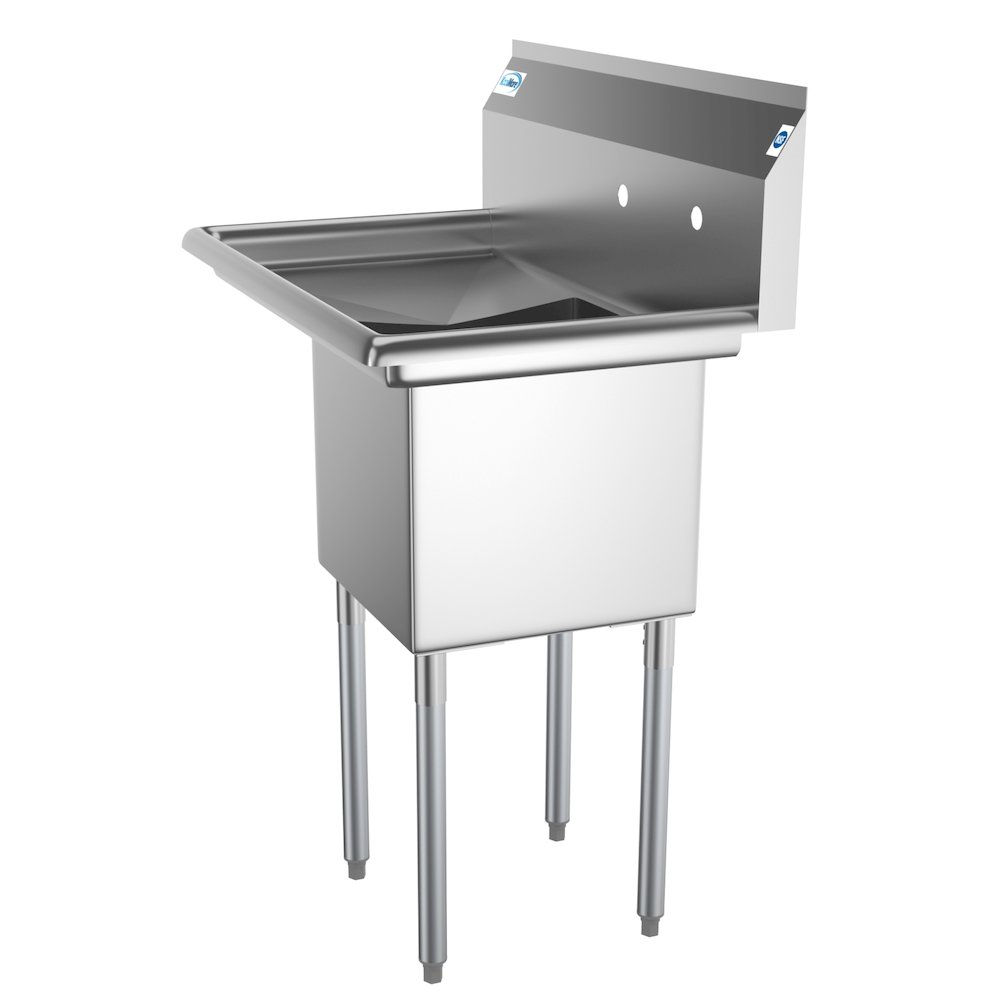 33 in. One Compartment Sink with Drainboard, Bowl Size 15"x 15"x 12". Picture 6