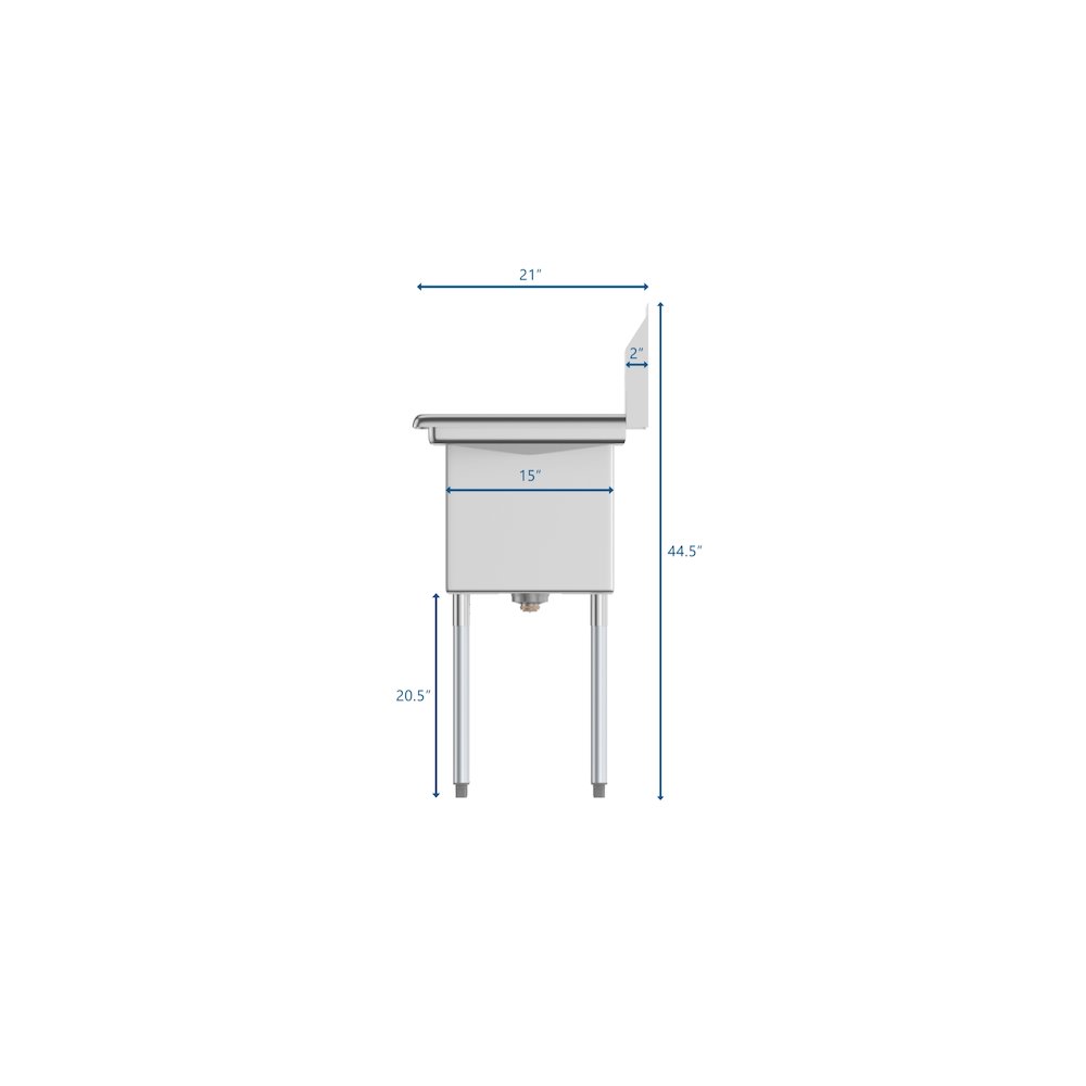 33 in. One Compartment Stainless Steel Sink. Picture 10