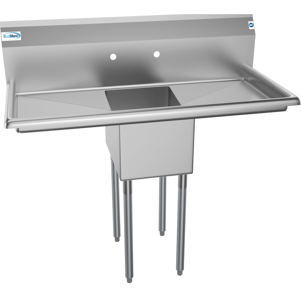 44 in. One Compartment Sink with 2 Drainboards, Bowl Size 12"x 16"x 10". Picture 2