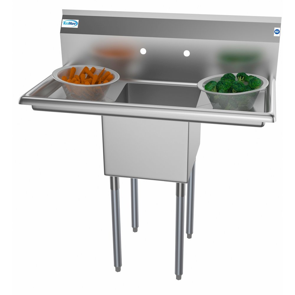 38 in. One Compartment Sink with Drainboards, Bowl Size 14"x 16"x 11". Picture 3
