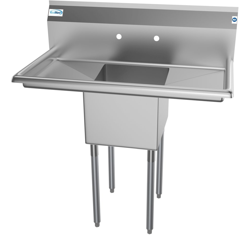 38 in. One Compartment Sink with Drainboards, Bowl Size 14"x 16"x 11". Picture 1