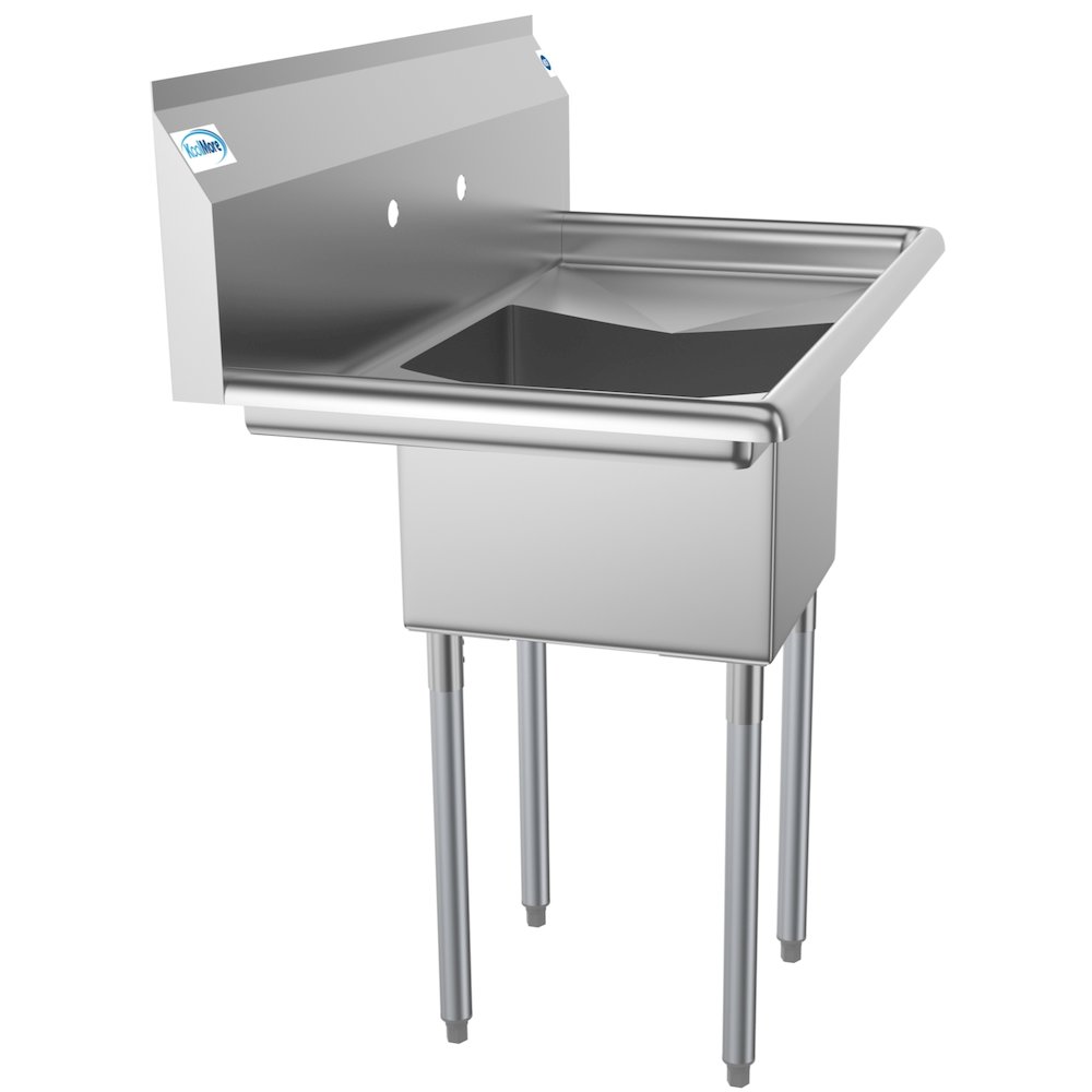 38 in. One Compartment Sink with Drainboards, Bowl Size 14"x 16"x 11". Picture 4