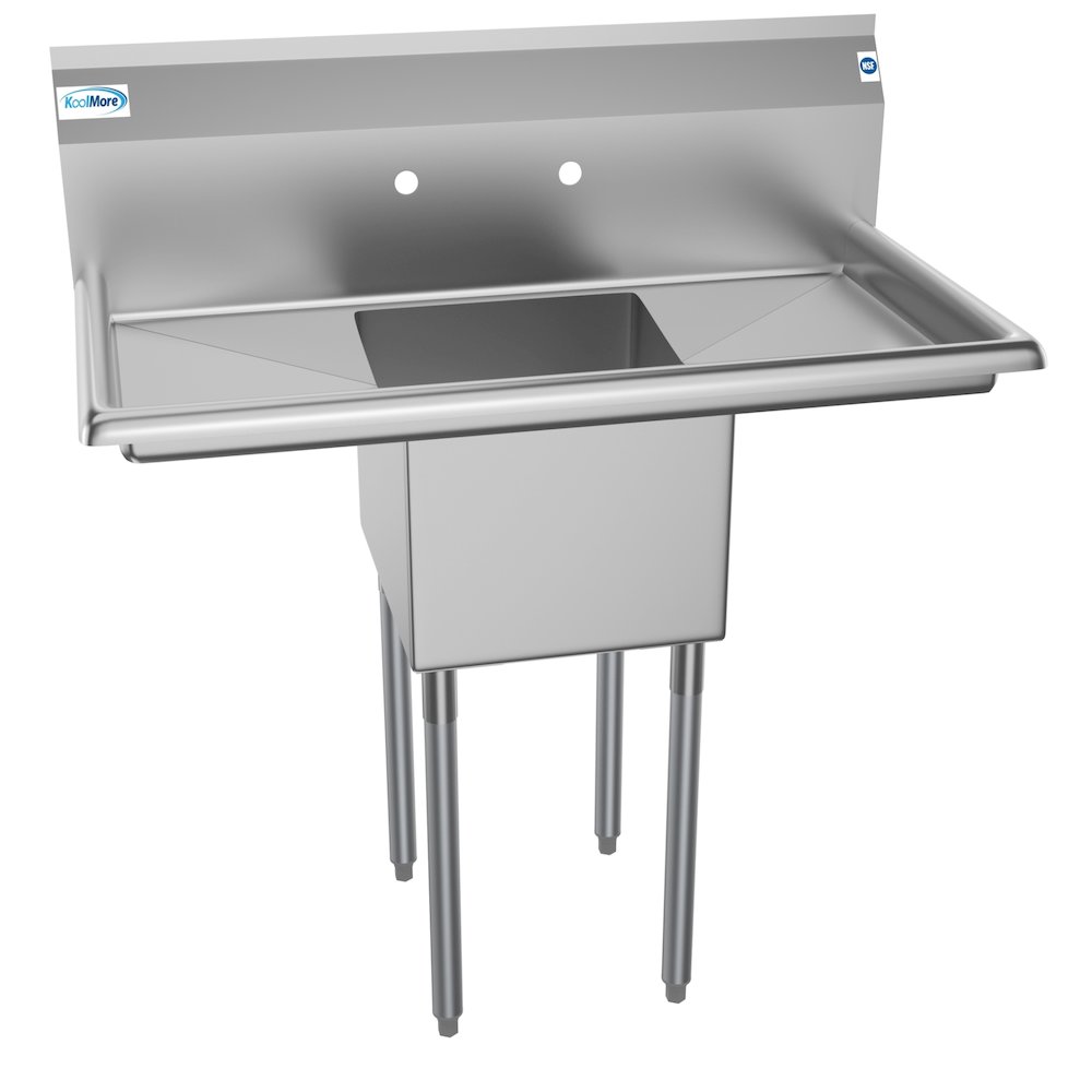 38 in. One Compartment Sink with Drainboards, Bowl Size 14"x 16"x 11". Picture 5