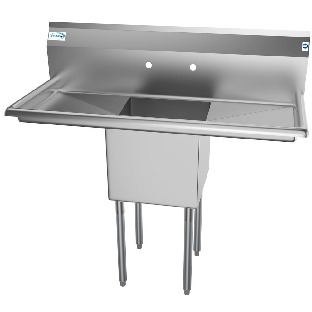45 in. One Compartment Sink with Drainboards, Bowl Size 15"x 15"x 12". Picture 1