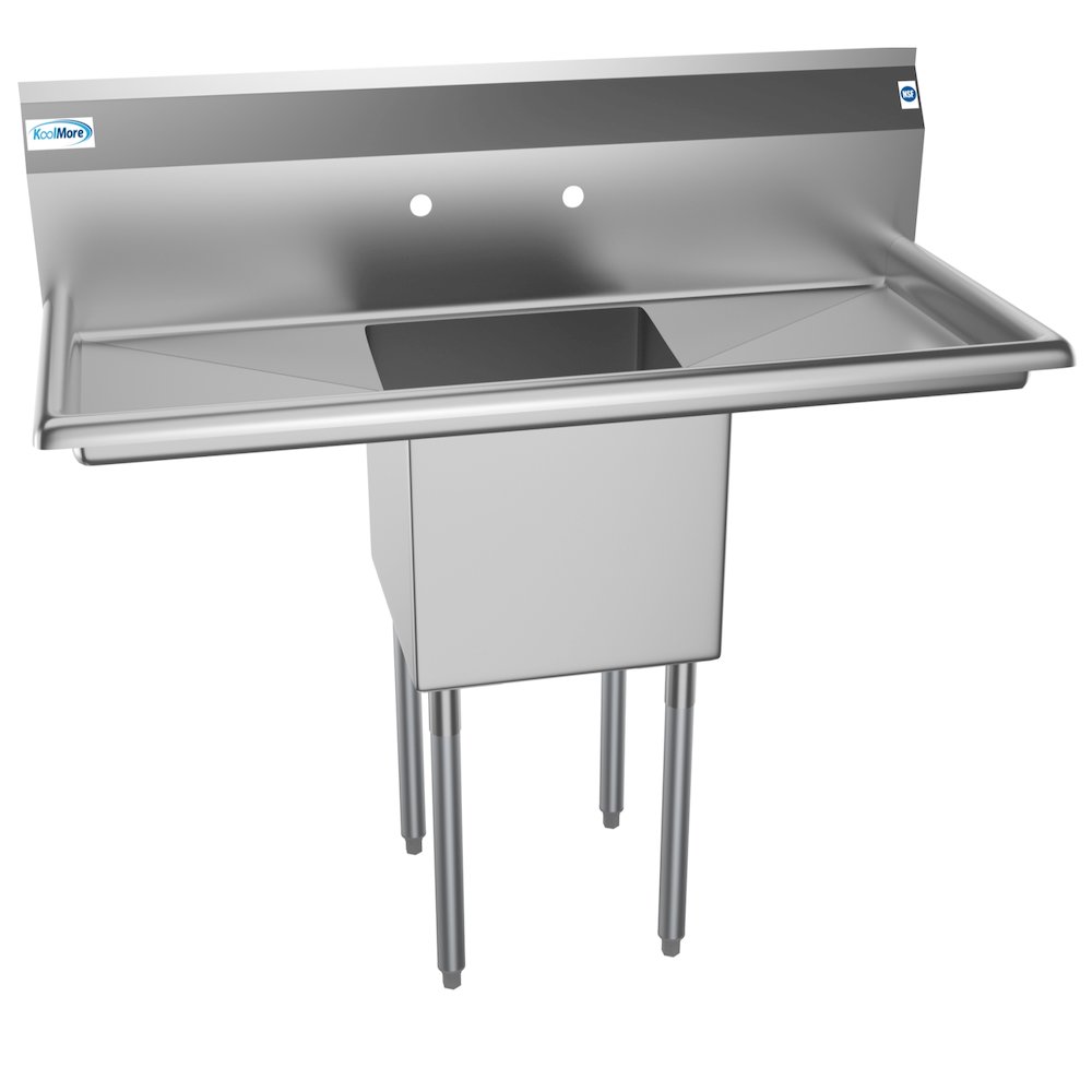 45 in. One Compartment Sink with Drainboards, Bowl Size 15"x 15"x 12". Picture 4