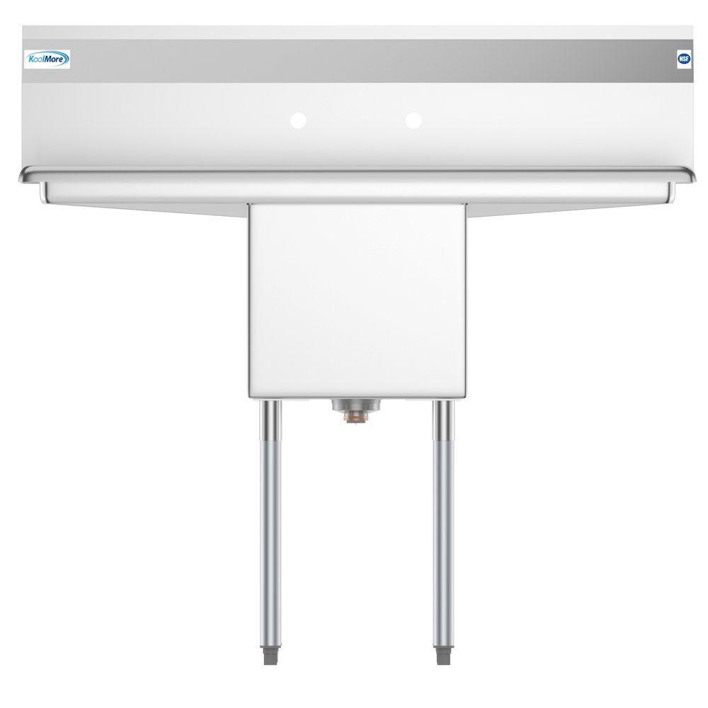 45 in. One Compartment Sink with Drainboards, Bowl Size 15"x 15"x 12". Picture 8