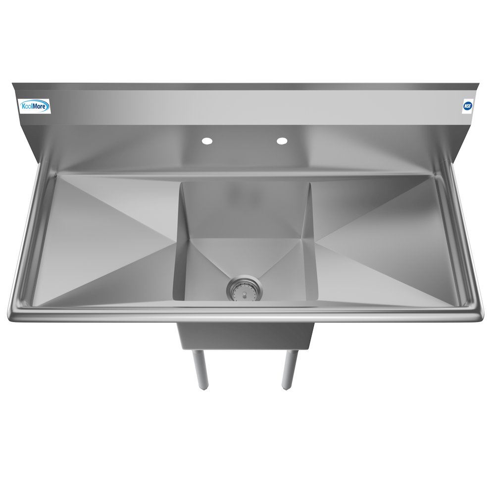 45 in. One Compartment Sink with Drainboards, Bowl Size 15"x 15"x 12". Picture 2