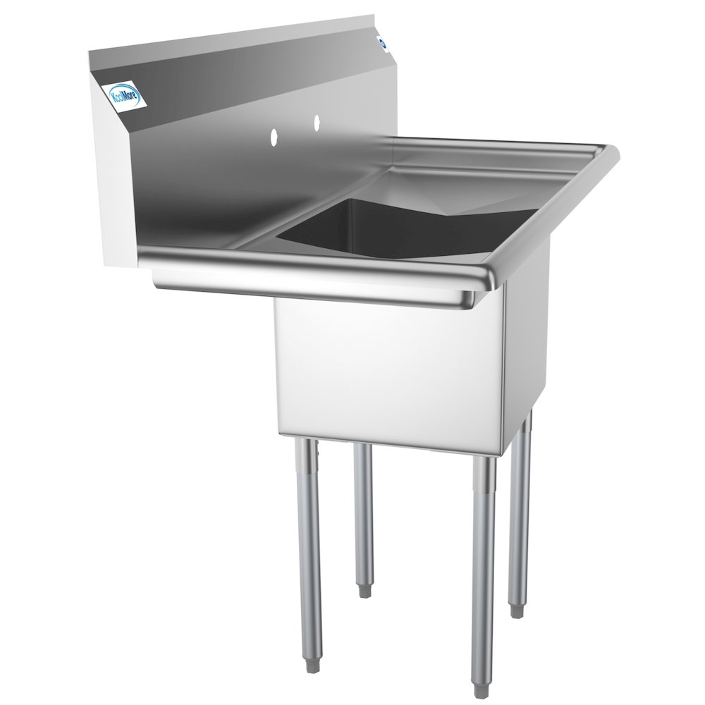 45 in. One Compartment Sink with Drainboards, Bowl Size 15"x 15"x 12". Picture 6