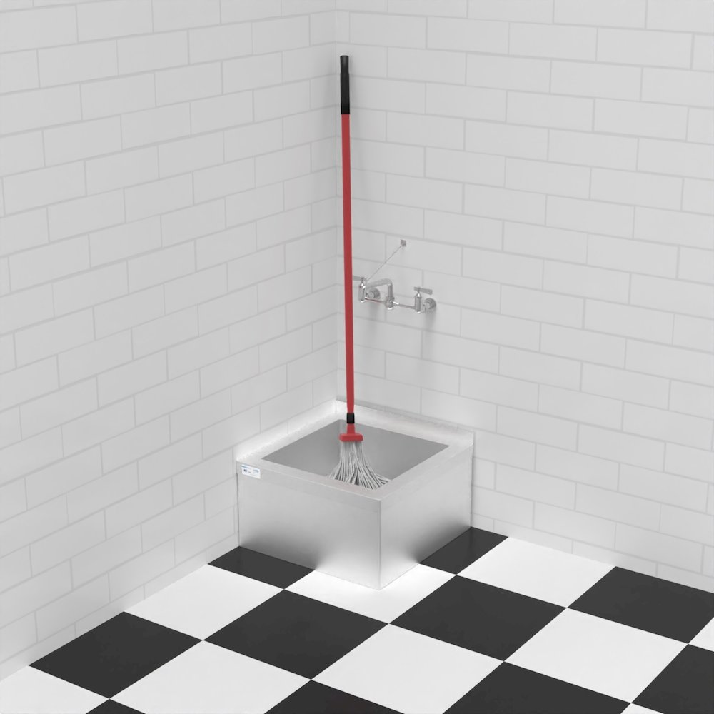 12 in. Floor Mop Sink with Deep Basin, Bowl Size 19" x 22" x 12". Picture 3