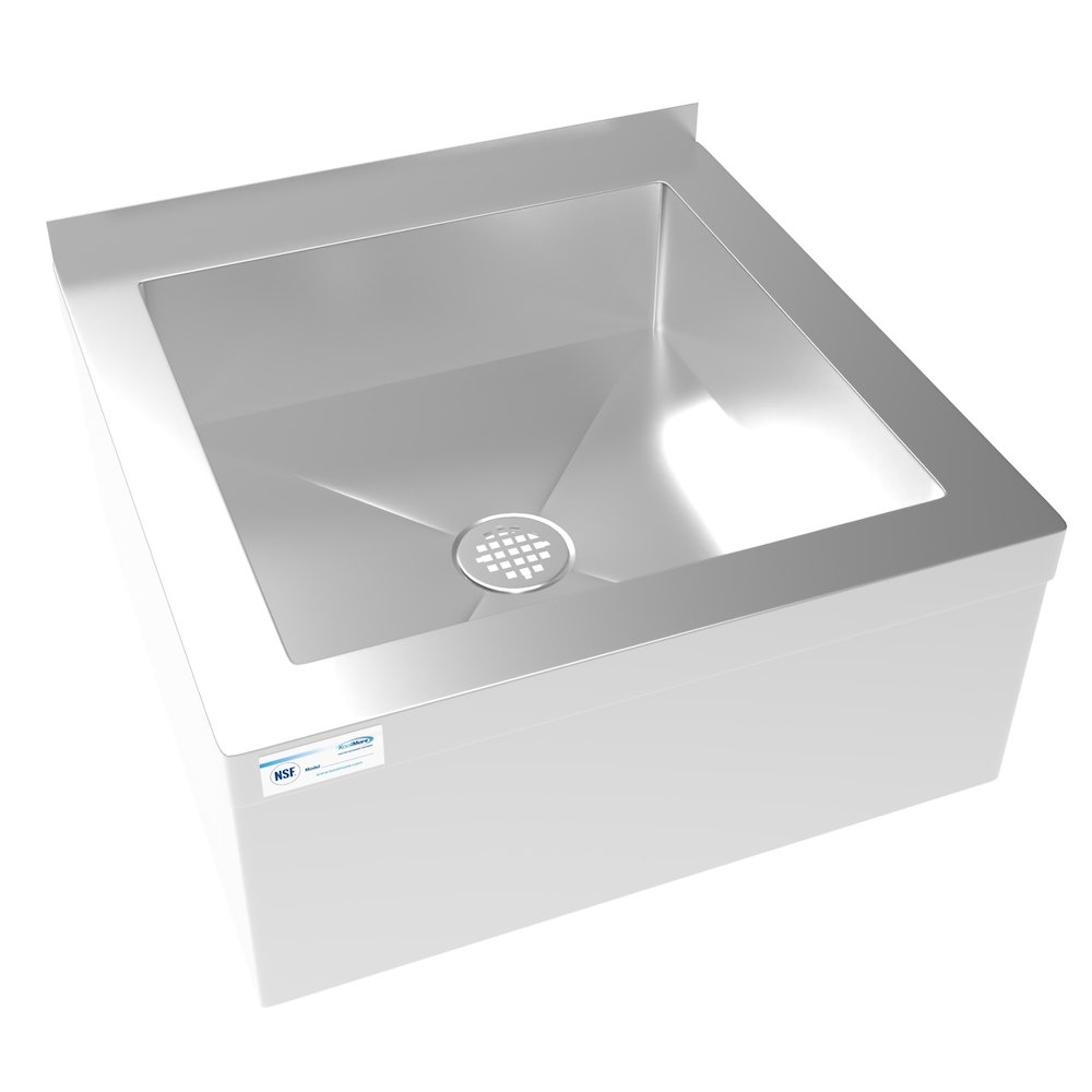13 in. Commercial Floor Mop Sink with Deep Basin, Bowl size 24" x 24" x 13". Picture 1