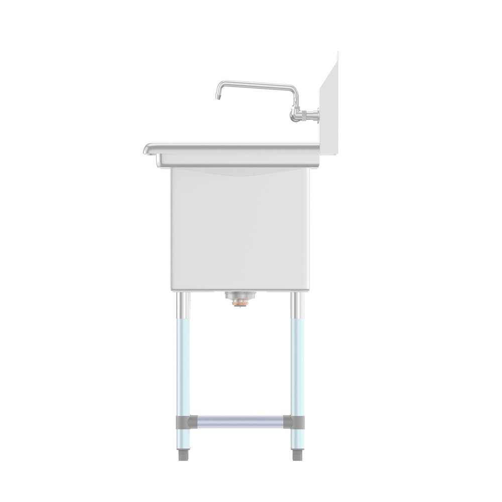 33 in. One Compartment Sink with Drainboard, Bowl Size 15"x 15"x 12". Picture 7
